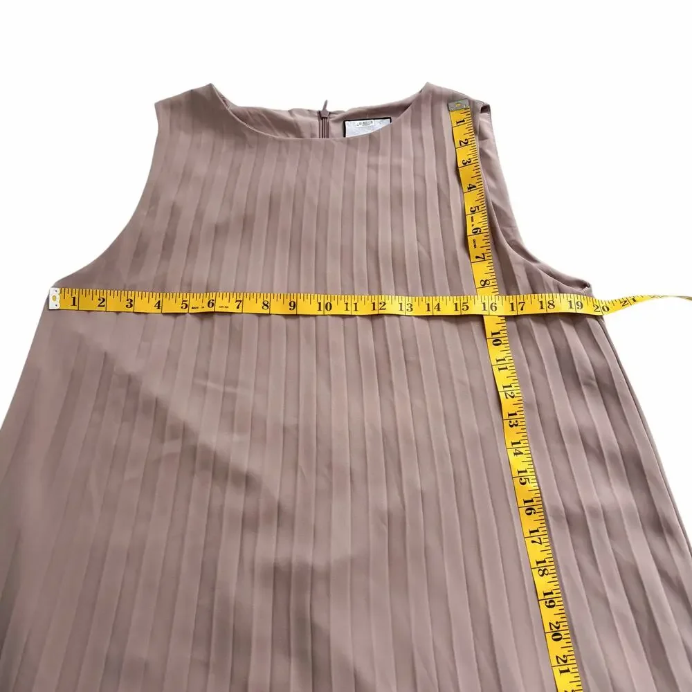 ELLIE MAKIR MIDI PLEATED DRESS MODEST HIGH-LOW HEM WOMEN SIZE LARGE - Picture 11 of 15